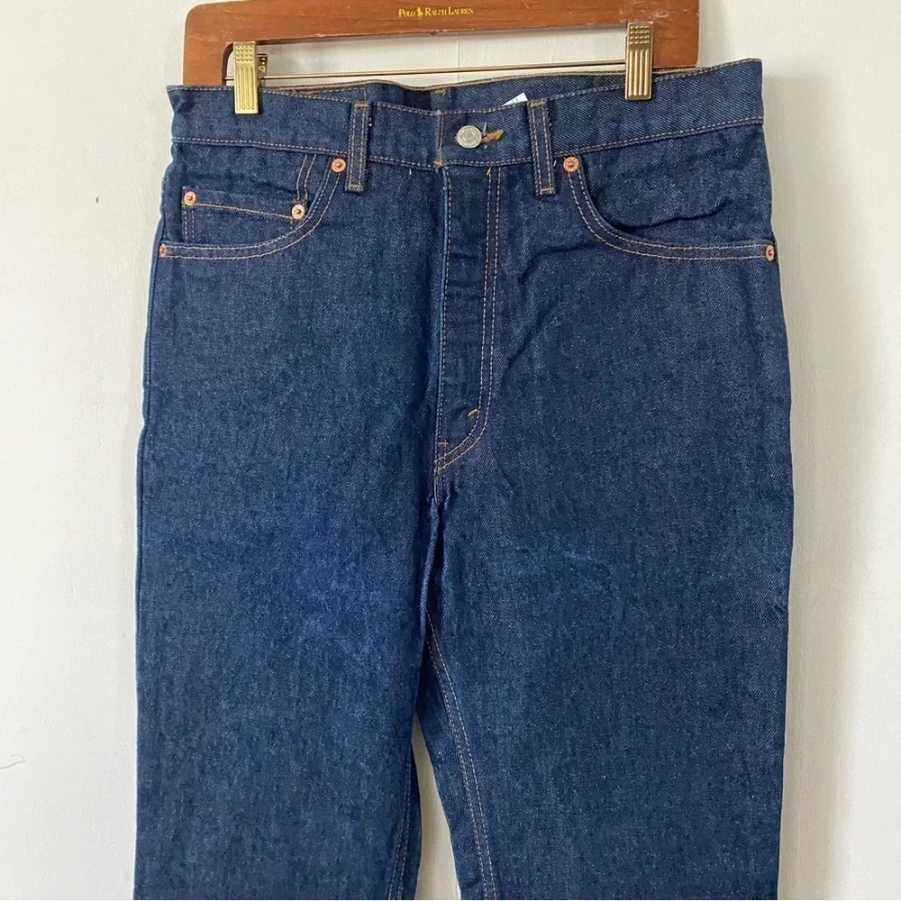 Vintage Levi’s 517 Bootcut Jeans Rigid Dark Wash Denim 90s Retro Hemmed Mens 34‎